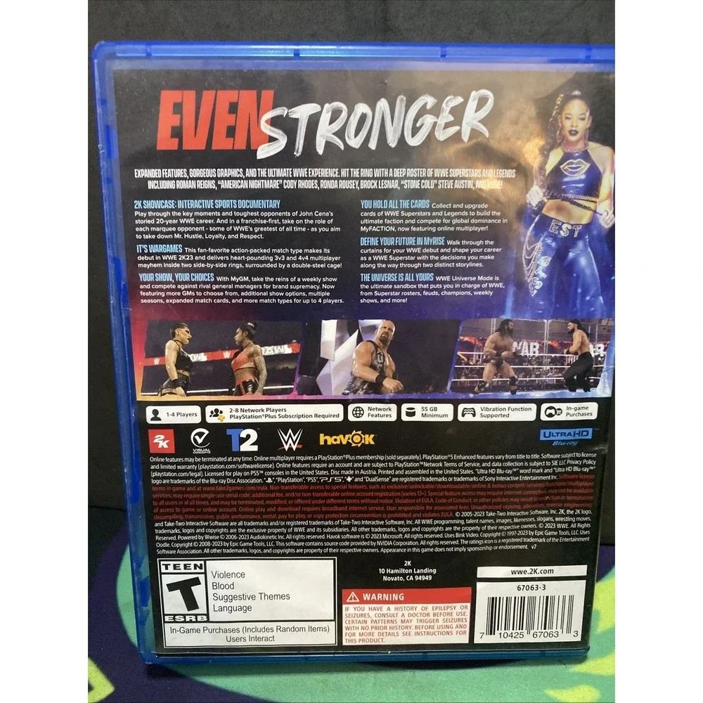WWE 2K23 (Sony PlayStation 5, PS5, 2023) John Cena Tested Authentic No Manual